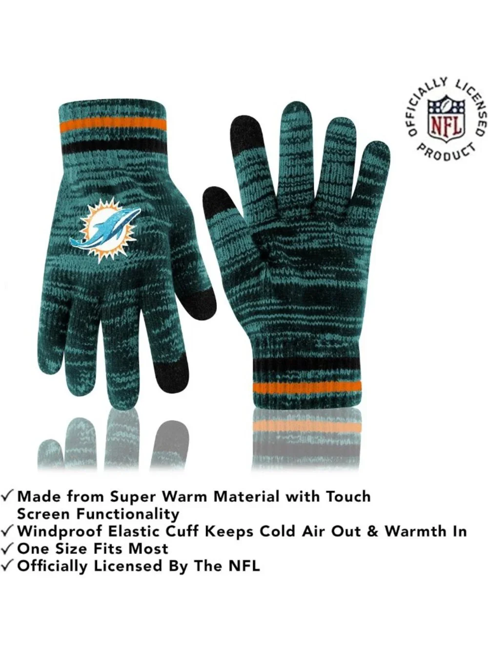 Cozy Youth NFL Knit Beanie & Touch Screen Gloves Set - Super Soft Winter Hat